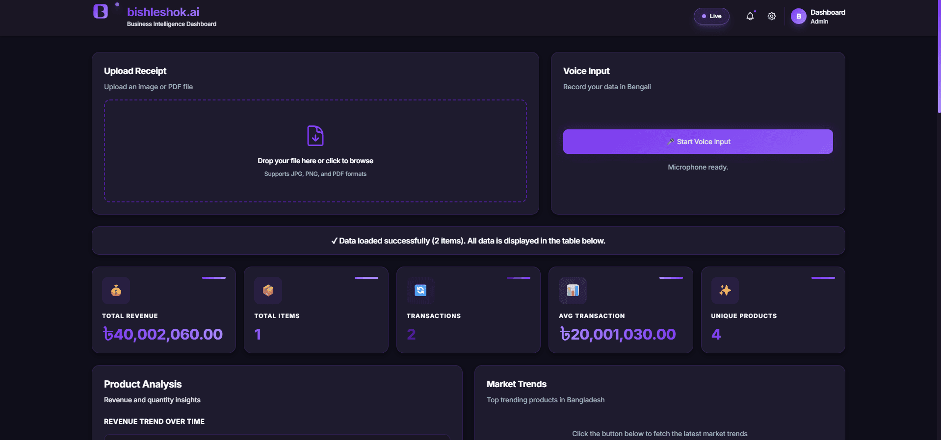Bishleshok AI snapshot 1